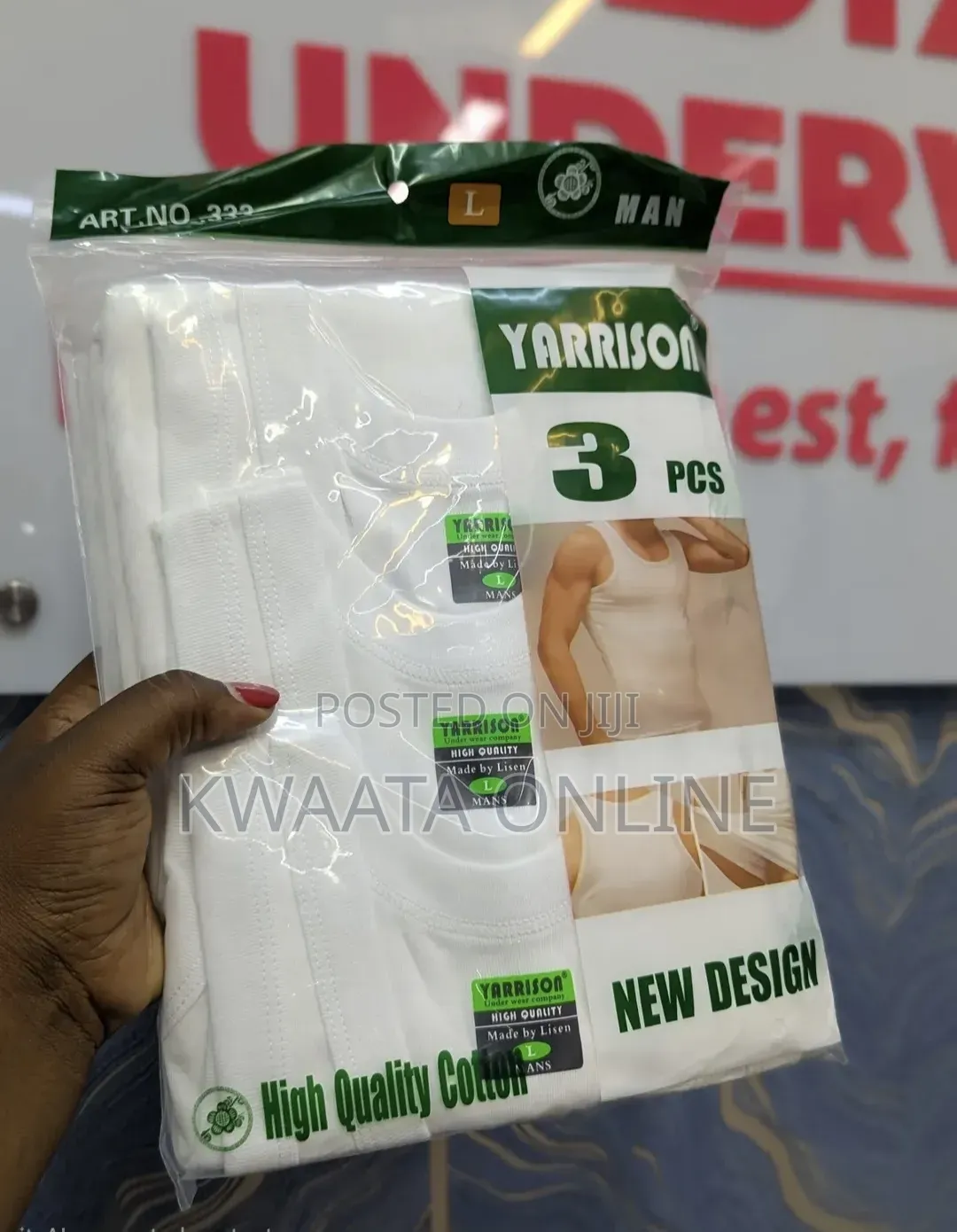 Yarrison Men’s 3-Piece 100% Pure Cotton Ribbed Tank Top Vests – White