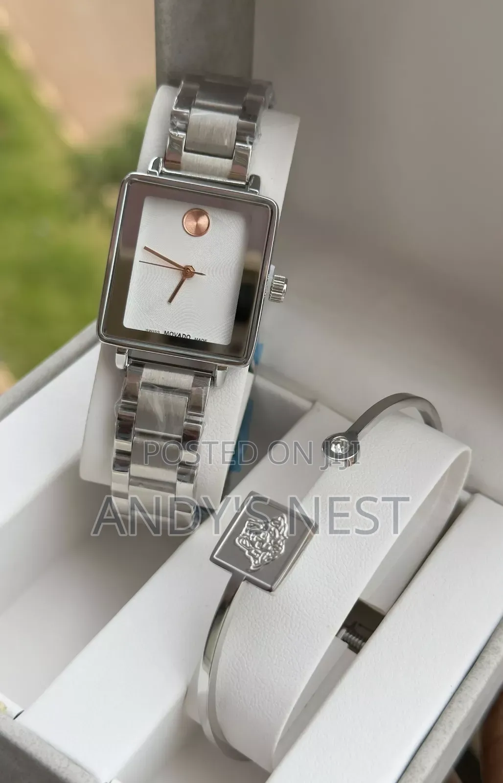 Silver Movado Ladies Watch With a Bangle