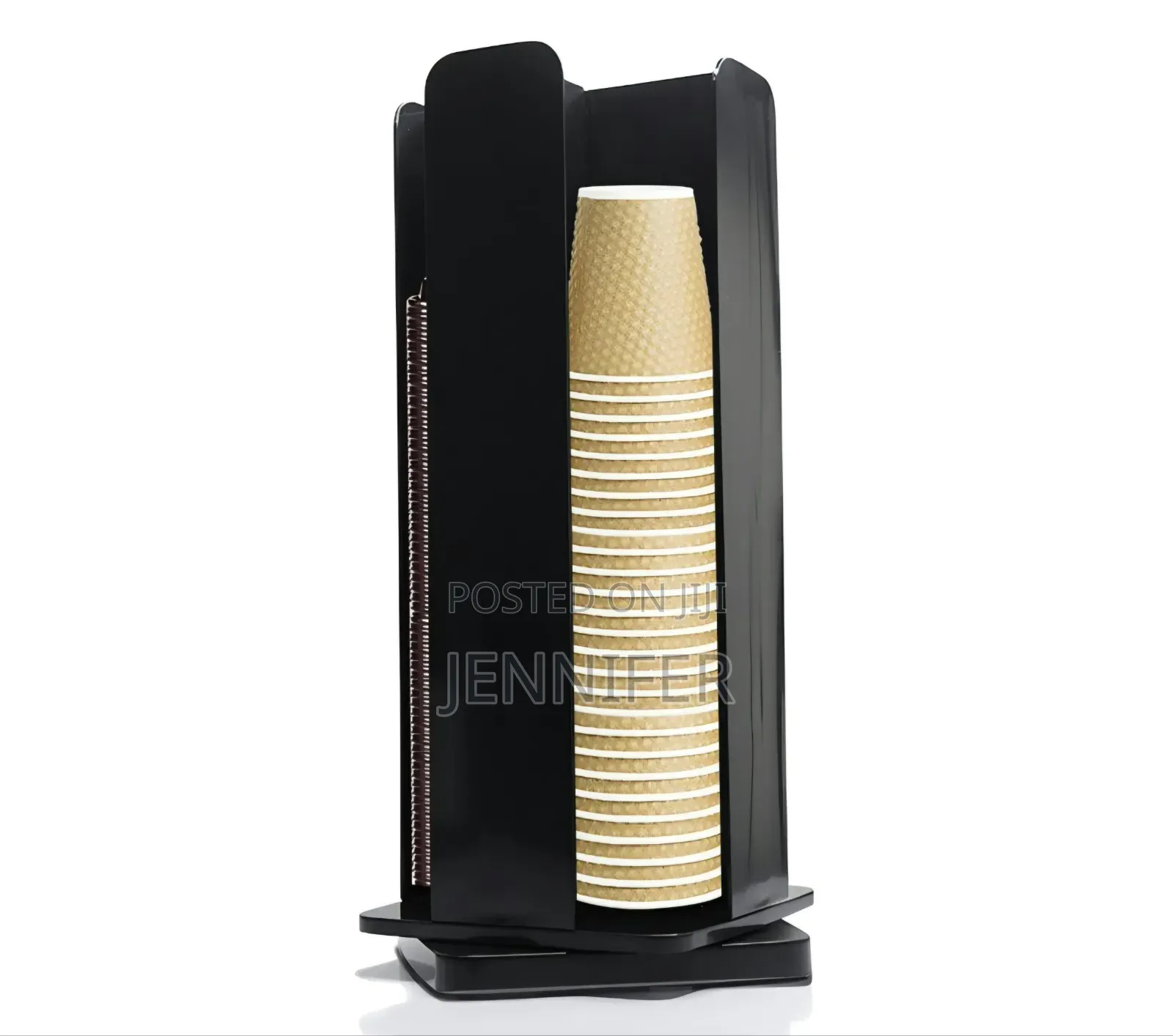 Black 4-Section Revolving Coffee/Dispenser Cup Organizer