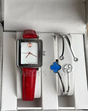 Movado Red Watch for Women With a Bangle