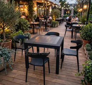 Elegance Dining Plastic Table and Chairs for Bars Garden Cafe