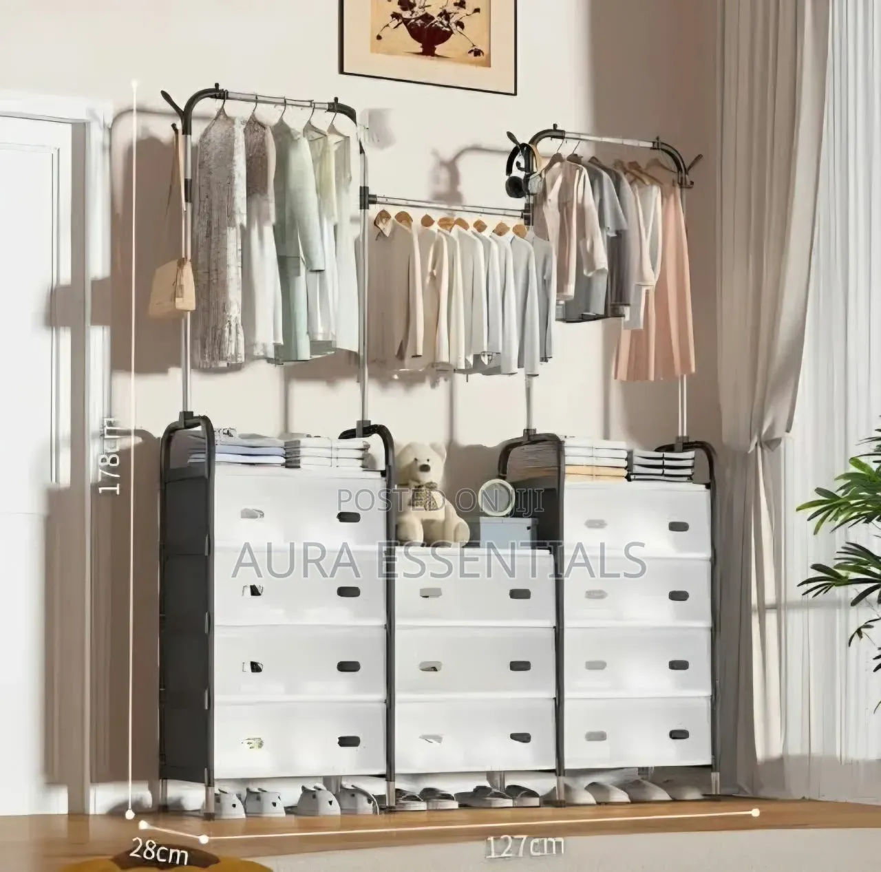 Multipurpose Garment Rack Clothes Drying Coat Hanger Stand