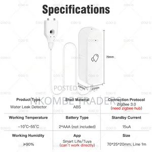 Tuya Zigbee Water Leak Sensor With Zigbee Gateway Hub