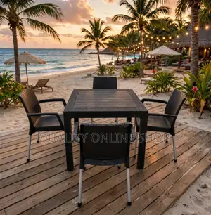 Airbnb Dining Plastic Table and Chairs Plastic Table and Chairs