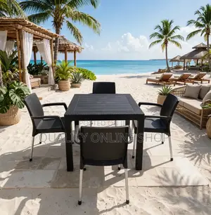 Airbnb Dining Plastic Table and Chairs Plastic Table and Chairs