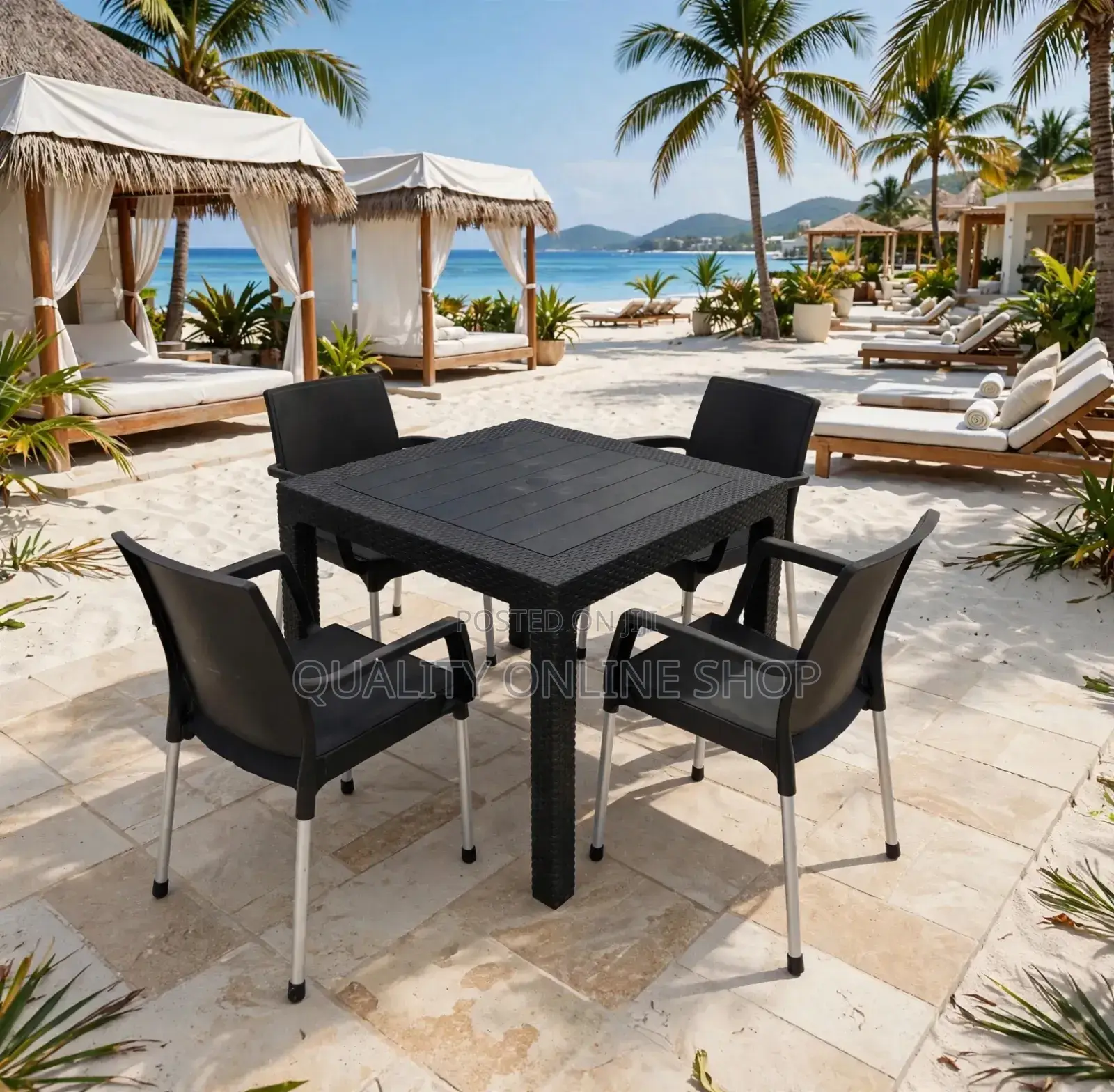 Airbnb Dining Plastic Table and Chairs Plastic Table and Chairs