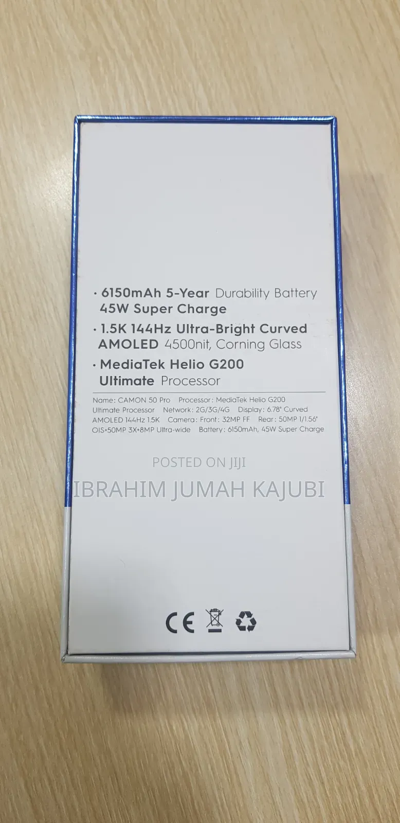 New Tecno Camon 50 Pro 256 GB Black