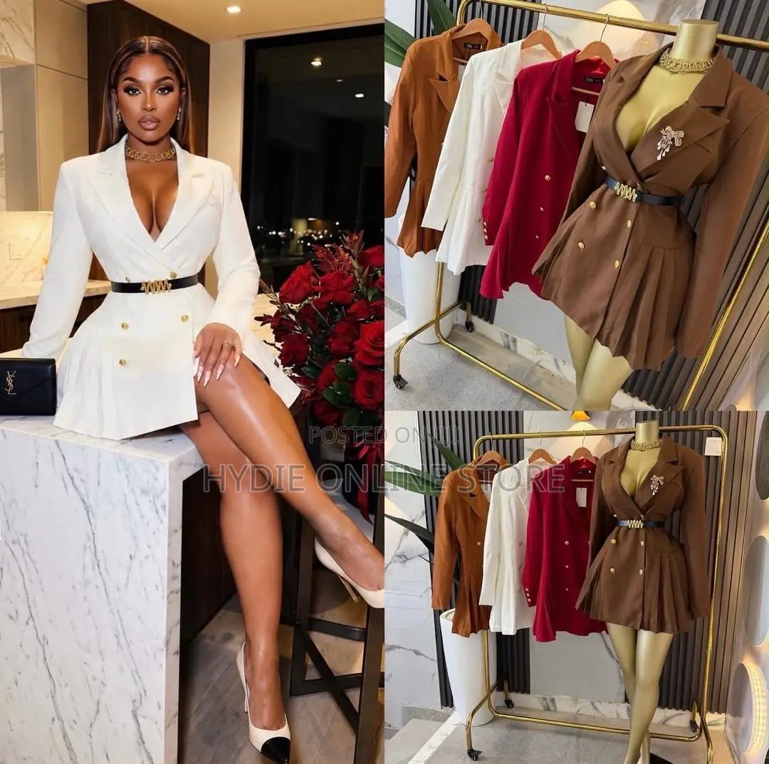 Blazer Gold Button Dress