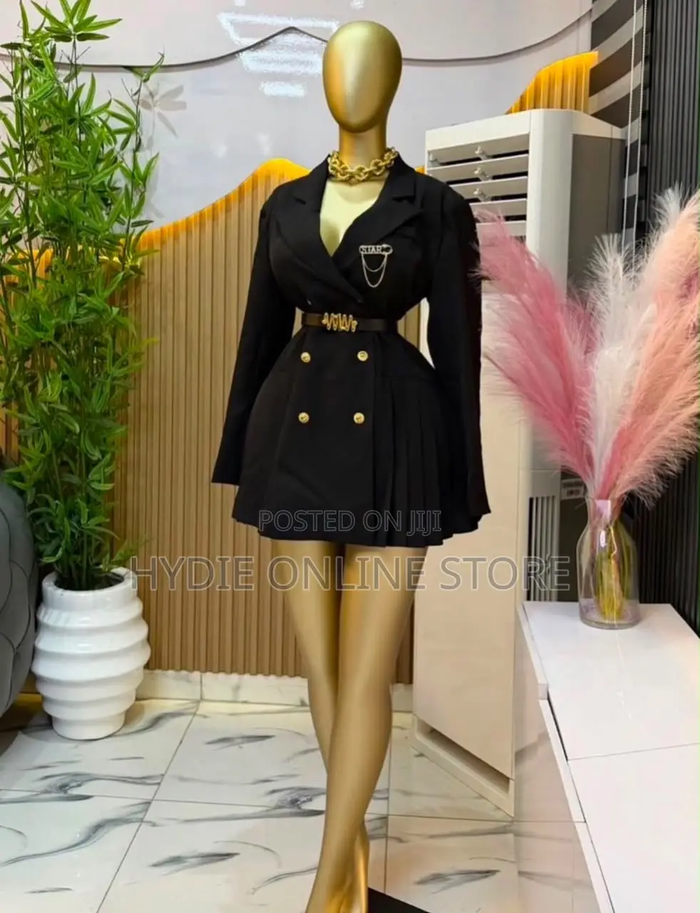 Blazer Gold Button Dress