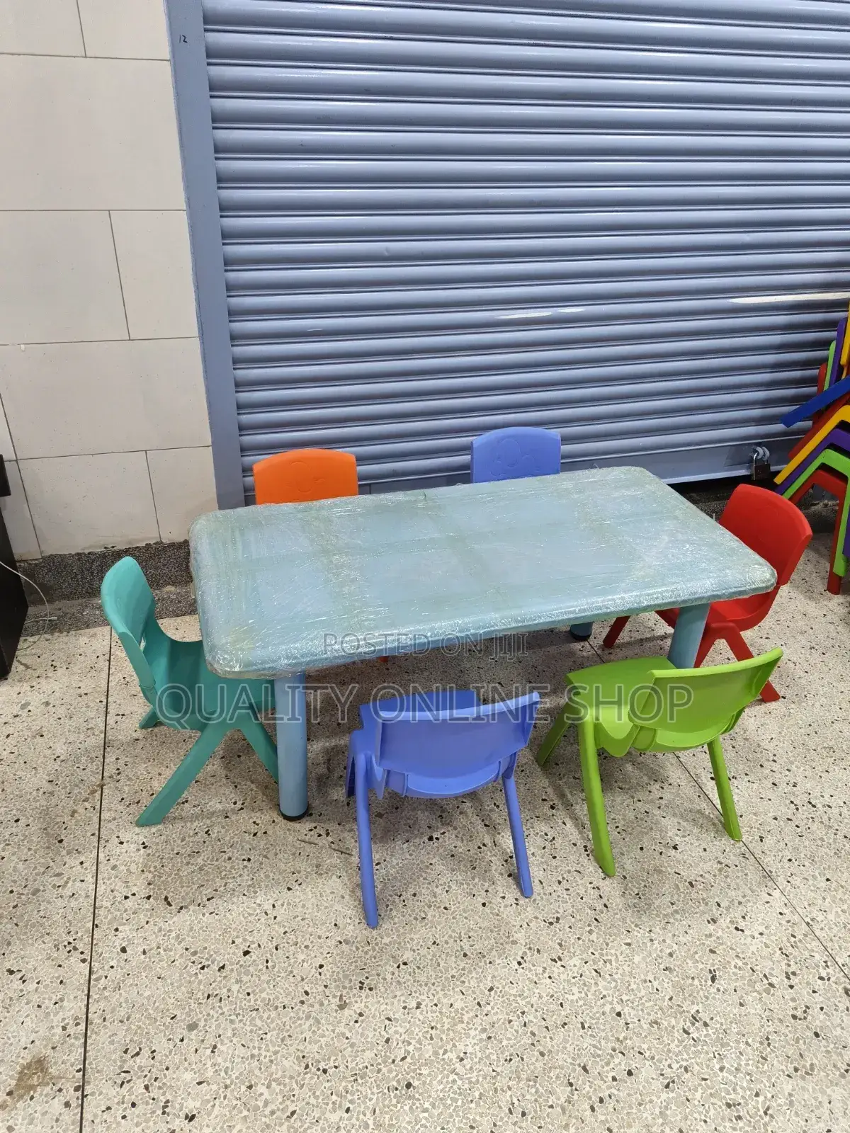 Multicolored Kids Plastic Chairs and Table Kids Chairs and Table