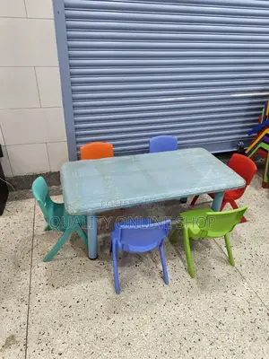 Multicolored Kids Plastic Chairs and Table Kids Chairs and Table
