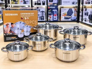 Seemann Stainless Cookware Set 5pcs Stainless and Glass Covers