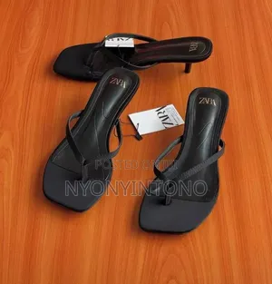 Zara Gold Kitten Thong Heel