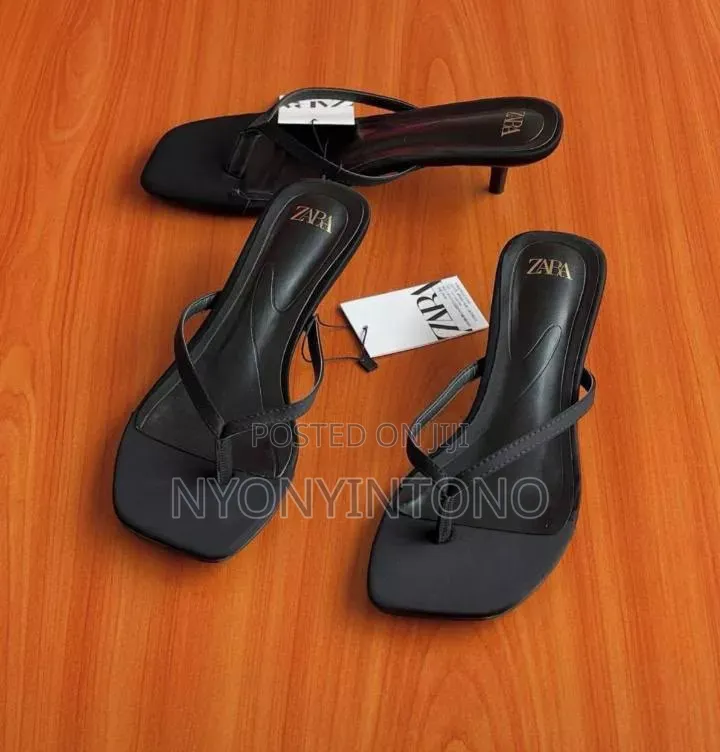 Zara Gold Kitten Thong Heel