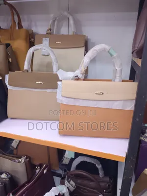 Chrisbella Two-Tone Beige and Tan Top-Handle Handbag