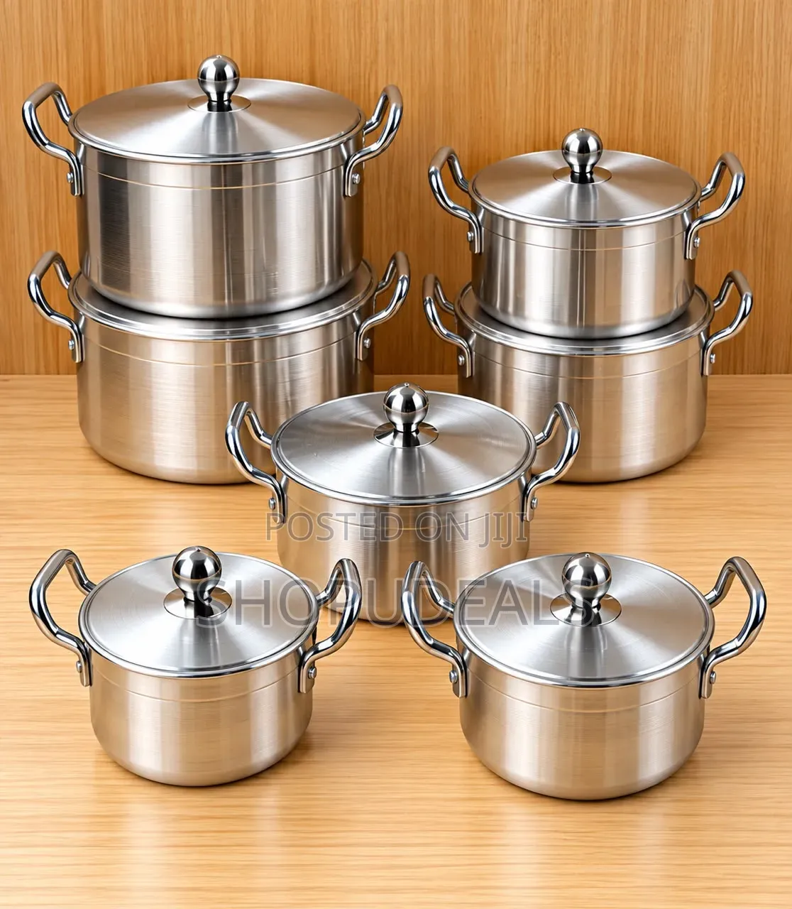 7pcs Stainless Pans With Covers