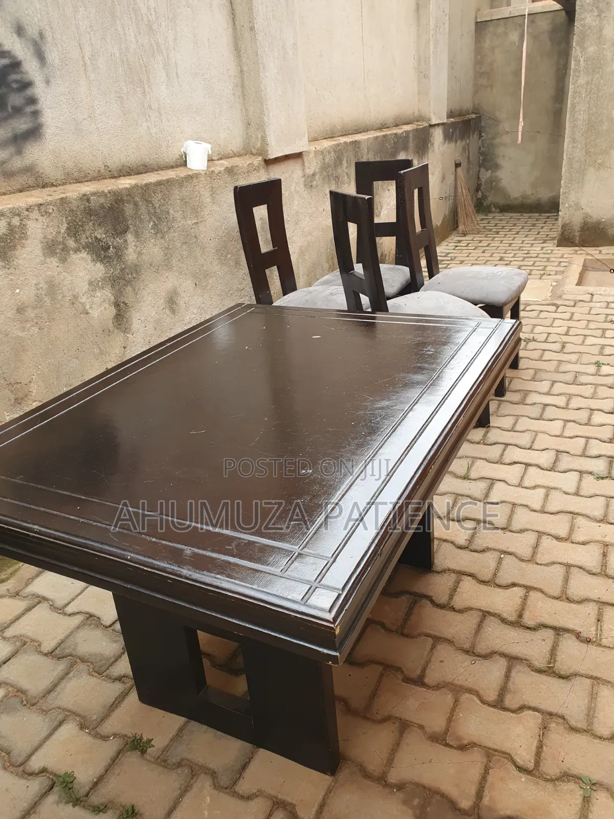 4-Seater Dining Table Chairs | Strong Wooden Set | Quick Sale