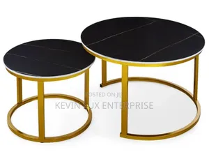 Center Table 2pcs Wooden Marble Top