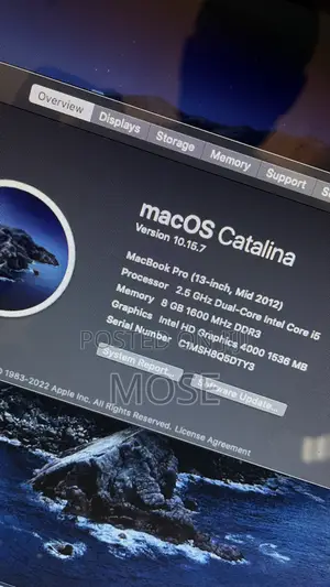 Laptop Apple MacBook Pro 8GB Intel Core i5 HDD 500GB