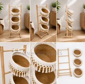 3 Tier Woven Rope Storage Basket Organizer