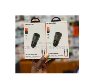 Porodo Transparent 95W Car Charger With 0.9m USB-C Cable -85000