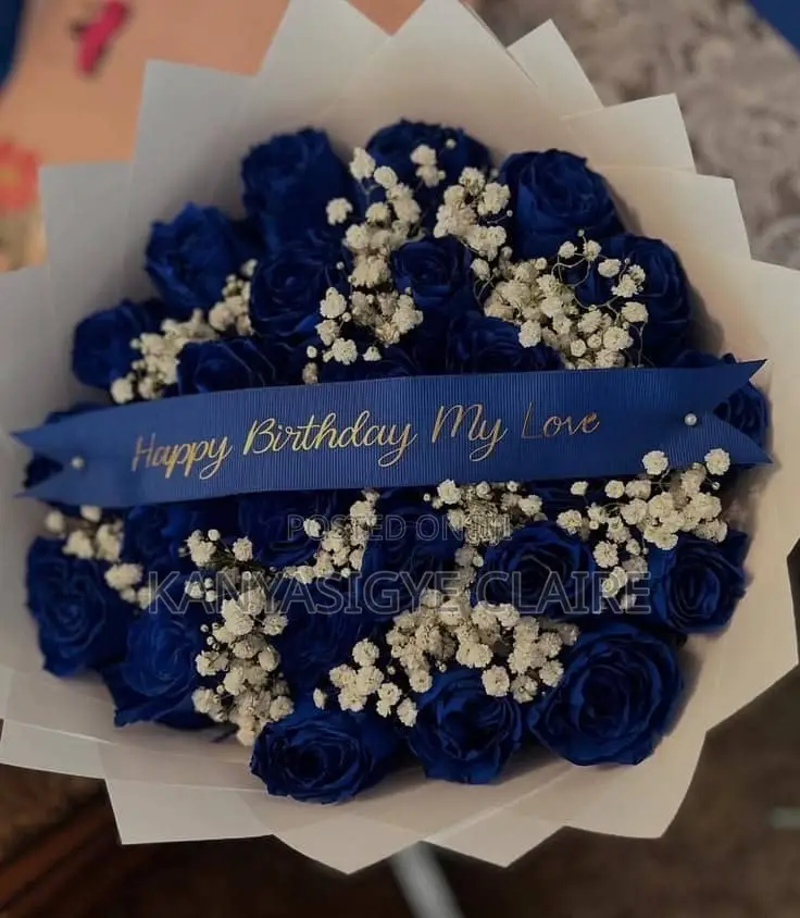 Blue Fresh Roses for Birthday