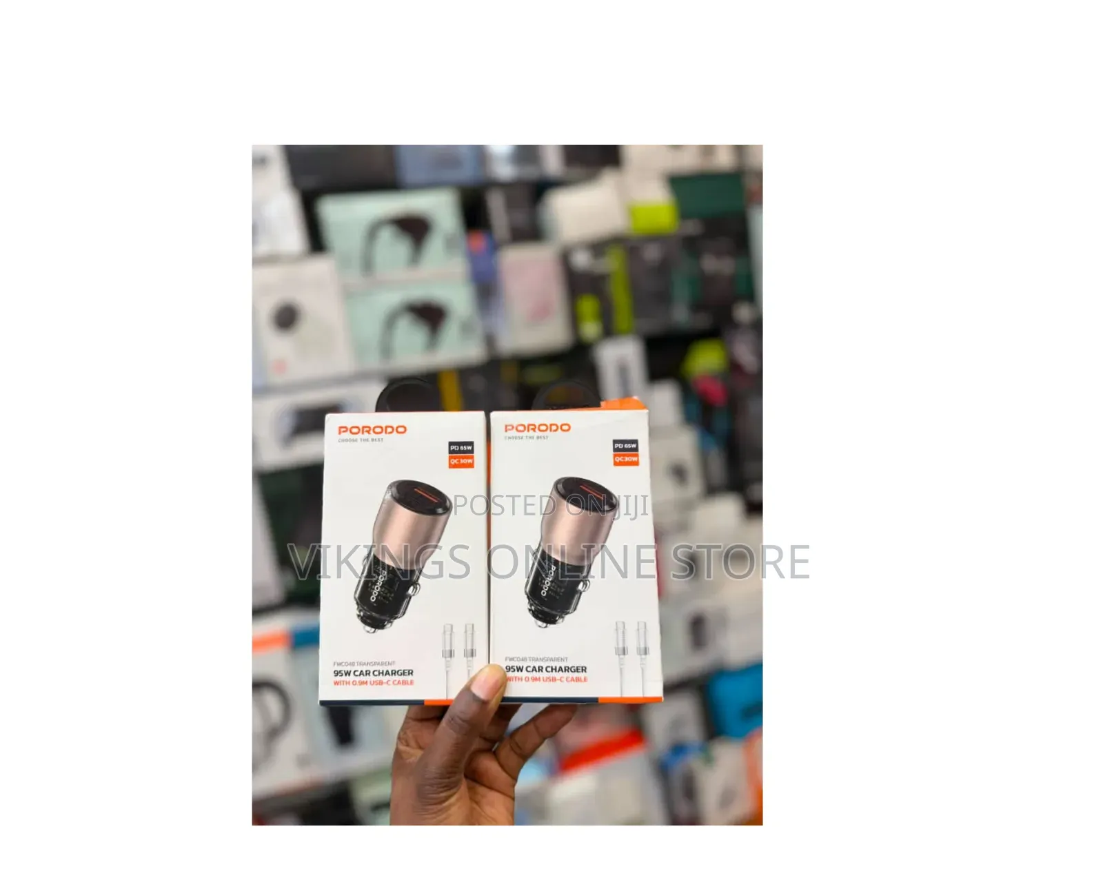 Porodo 95W Car Charger Transparent, QC 30W, Zinc Alloy + PC, Universal