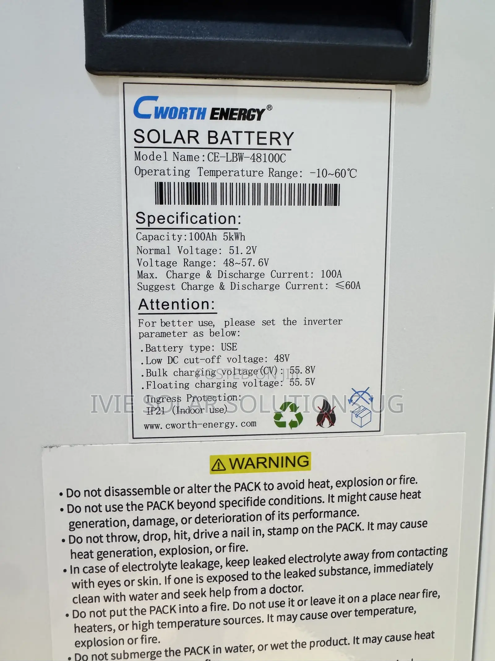 Cworth Lithium Battery 5kwh 100ah 48v
