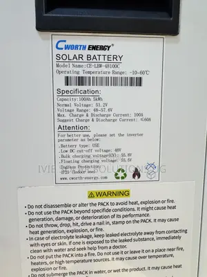 Cworth Lithium Battery 5kwh 100ah 48v