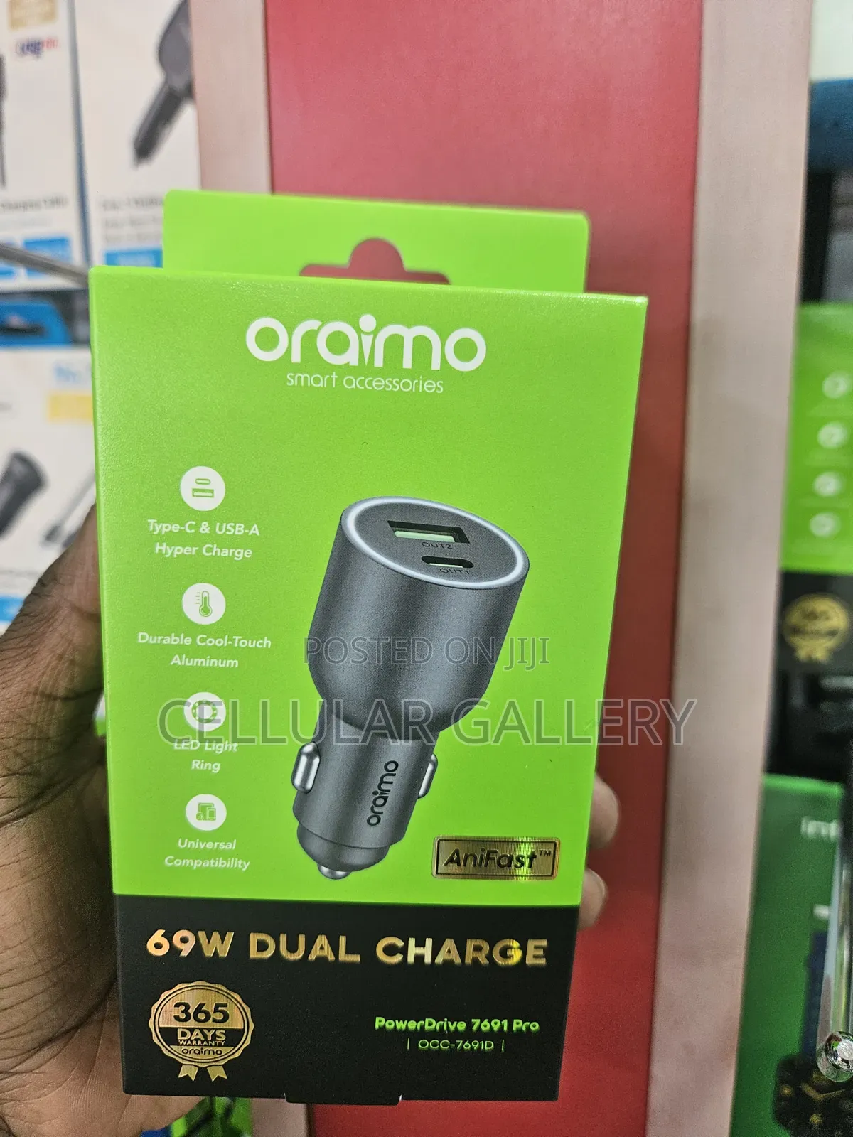 Oraimo Car Charger(USB-C and USB-A)Dual Charge Power Drive 7691 Pro