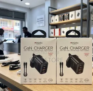 25W Gan Charger 3 Port With C to iPhone Cable, Yesido