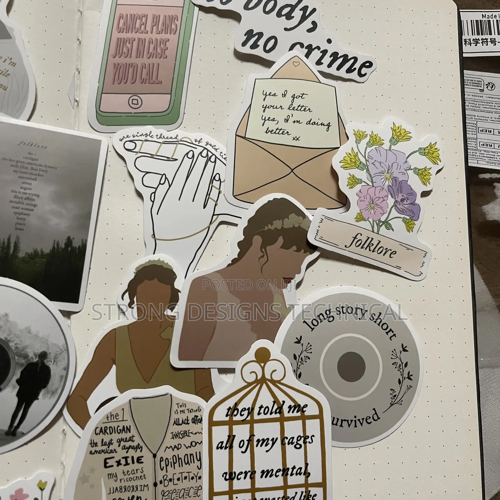 Taylor Swift Folklore-Evermore Inspired Laptop Stickers