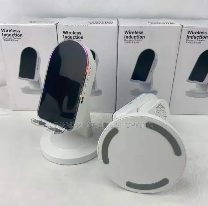 Wireless Induction Bluetooth Speaker With Phone Stand - RGB Lights