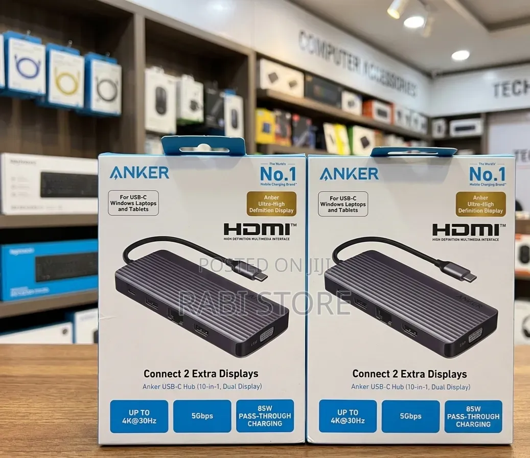 USB C Hub, Dual Display Type C Hub (10-in-1), at 30Hz HDMI Display,