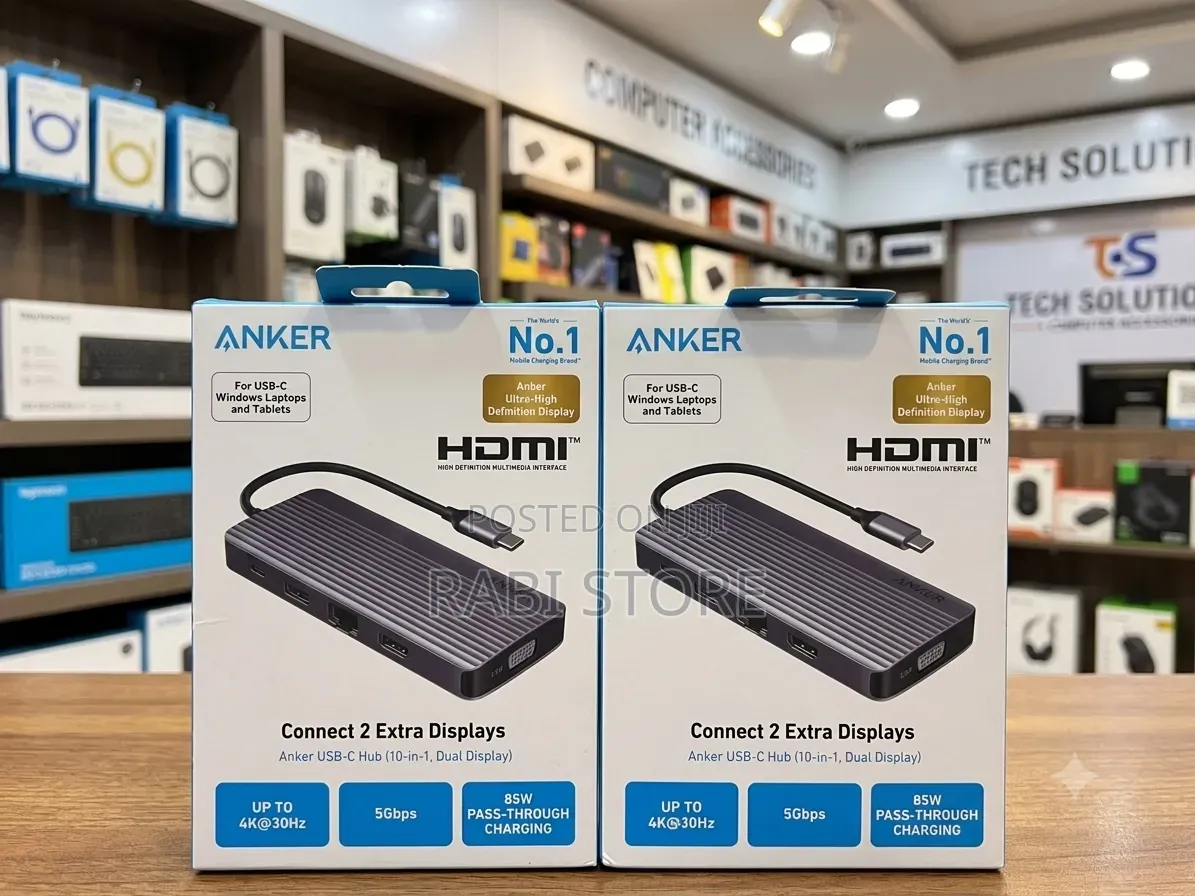 USB C Hub, Dual Display Type C Hub (10-in-1), at 30Hz HDMI Display,