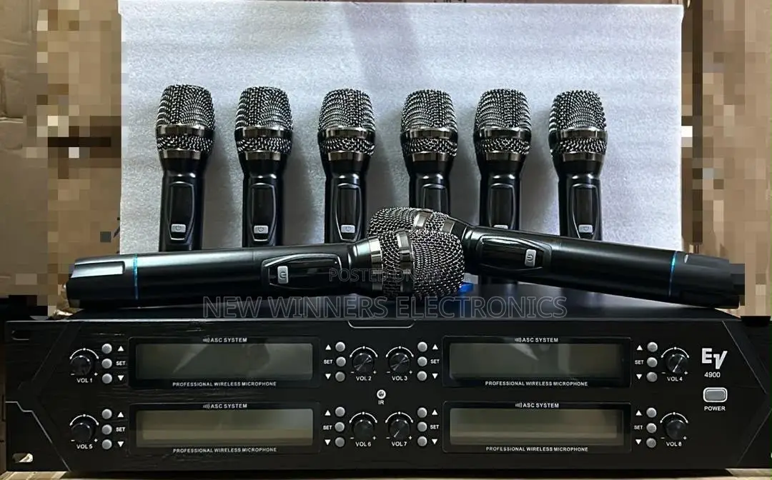 Ey 4900 Professional 8-Channel Wireless Microphone System