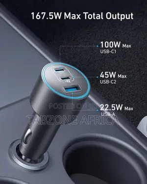 Anker Nano Car Charger 167.5W, 3 Ports