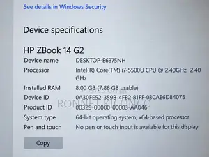 Laptop HP ZBook 14 G2 8GB Intel Core i7 SSD 5T