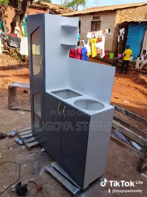 Gass Cabinet White and Gray