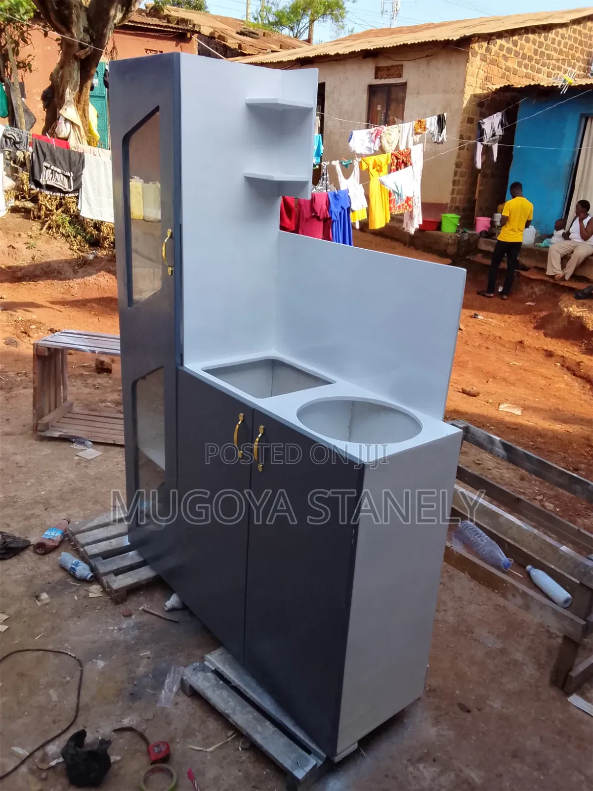 Gass Cabinet White and Gray