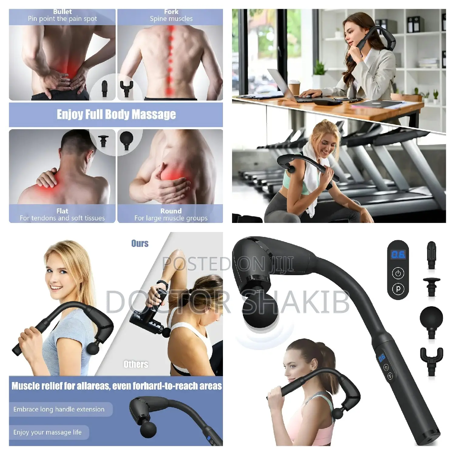 Massage Gun Deep Tissue With Upgraded Extension Handle