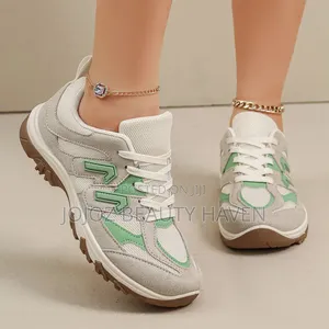 Women's Grey Colorblock Retro Casual Sneakers