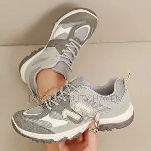 Women's Grey Colorblock Retro Casual Sneakers