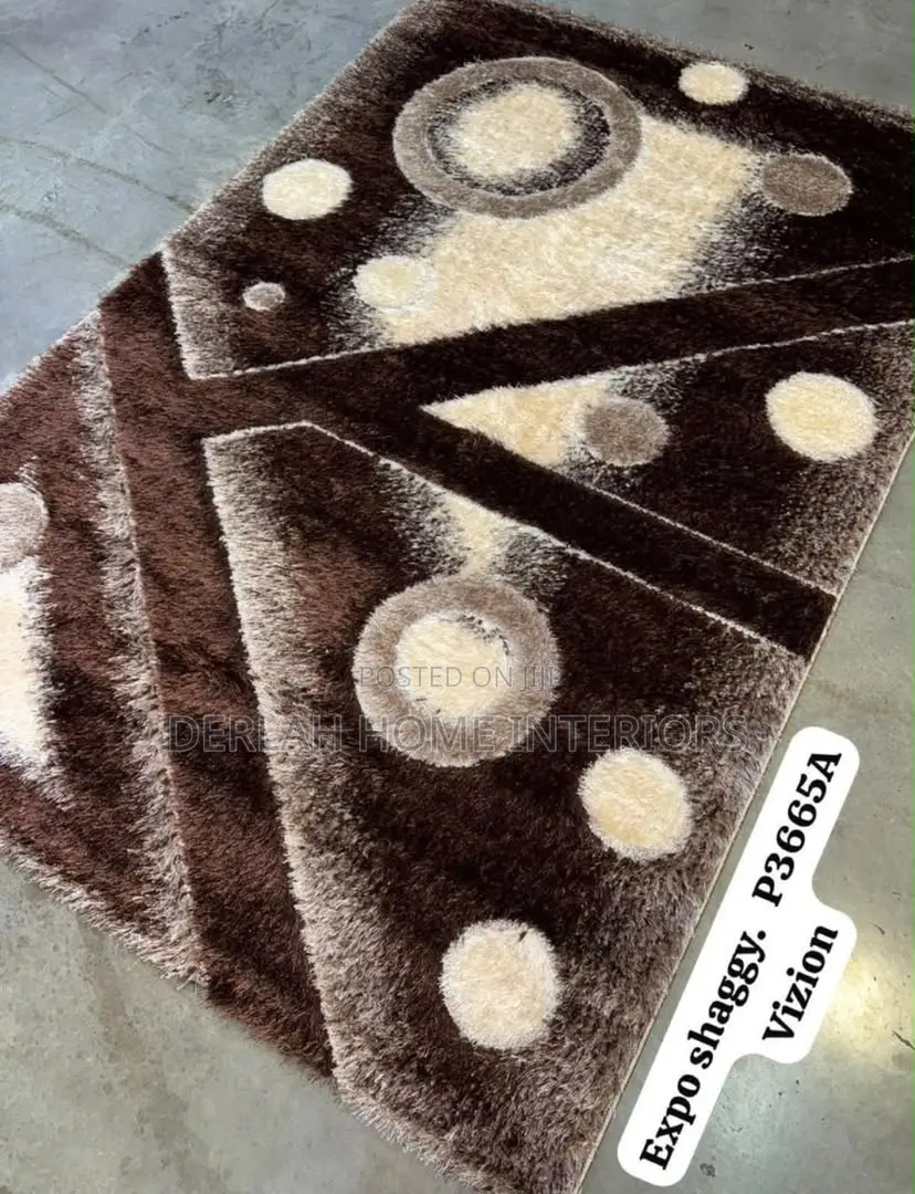 Fluffy Carpets Brown and Cream