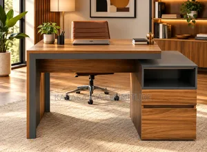Workstation-Desk-120cm-Wood-Top-Metallic-X-Legs-Stable-Design
