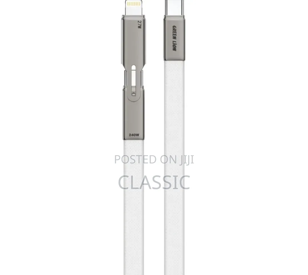 Green Lion 2-in-1 Ultra-Thin USB-C Braided Cable 1.2m