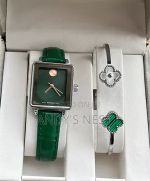 Movado Green Watch With a Bangle for Women