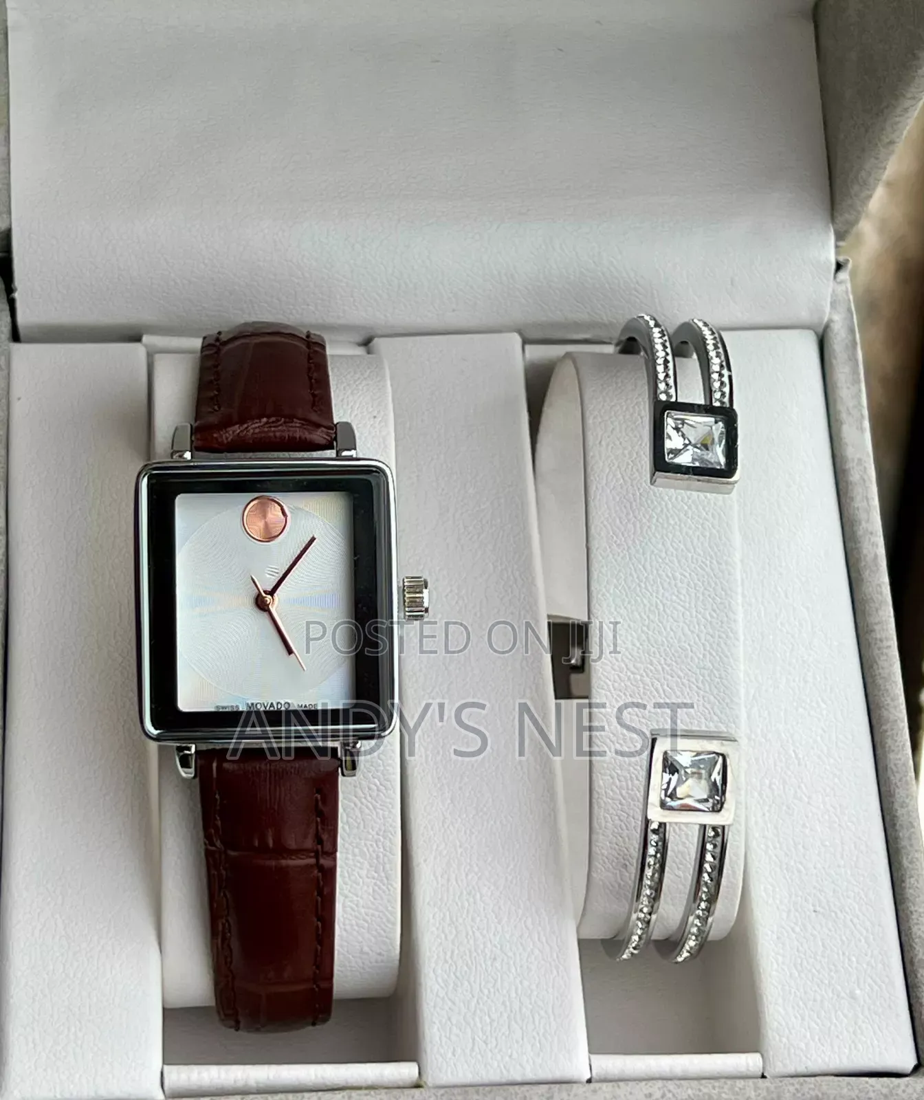 Brown Movado Ladies Watch With a Bangle