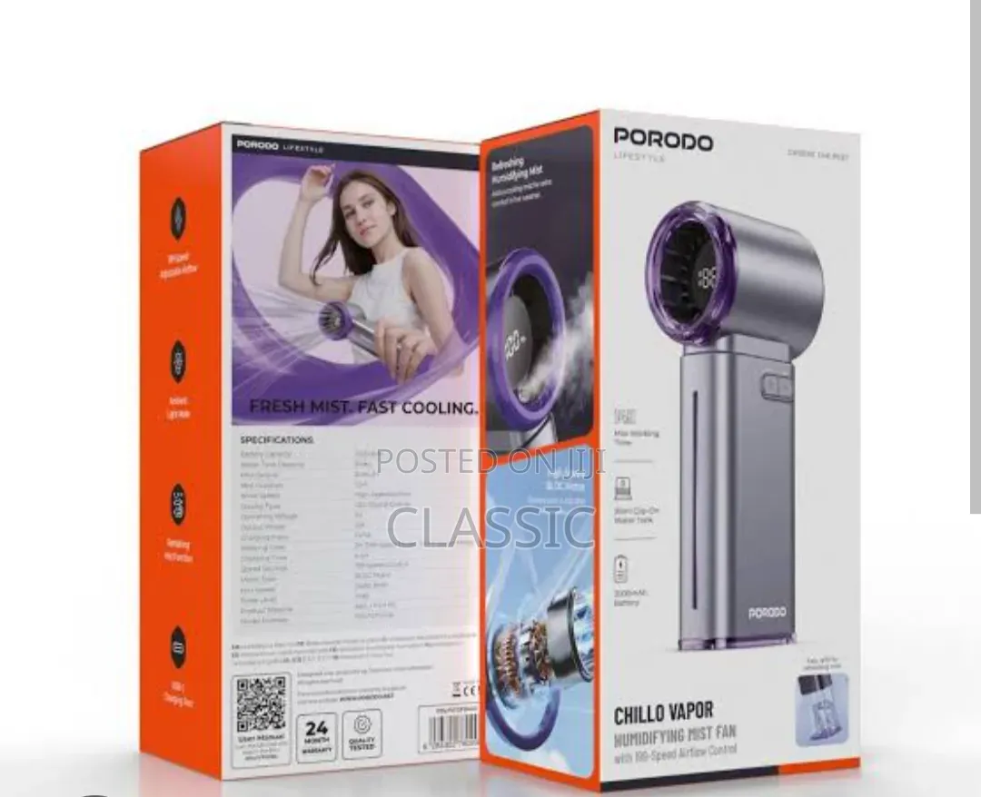 Porodo Lifestyle Chillo Vapor Humidifying Mist Fan