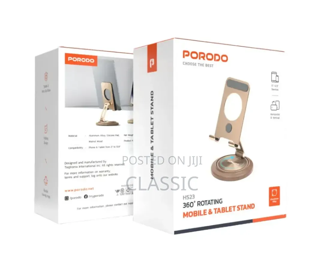 Porodo 360° Rotating Mobile & Tablet Stand